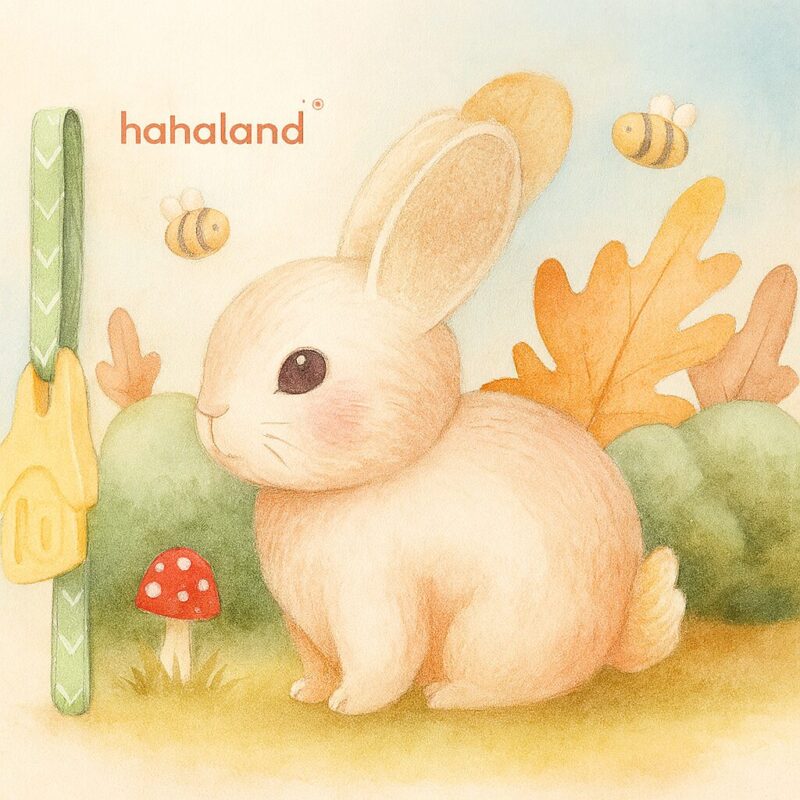 うさぎの絵が描いてある布絵本