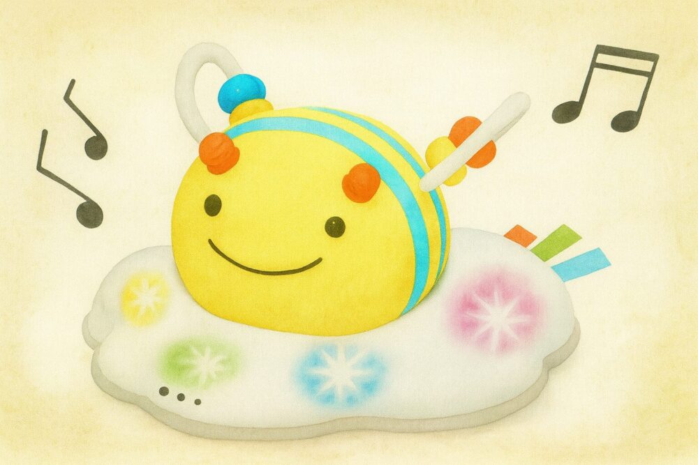 蜂が雲のようなノリもⅡになっている
周りに音符が描かれている