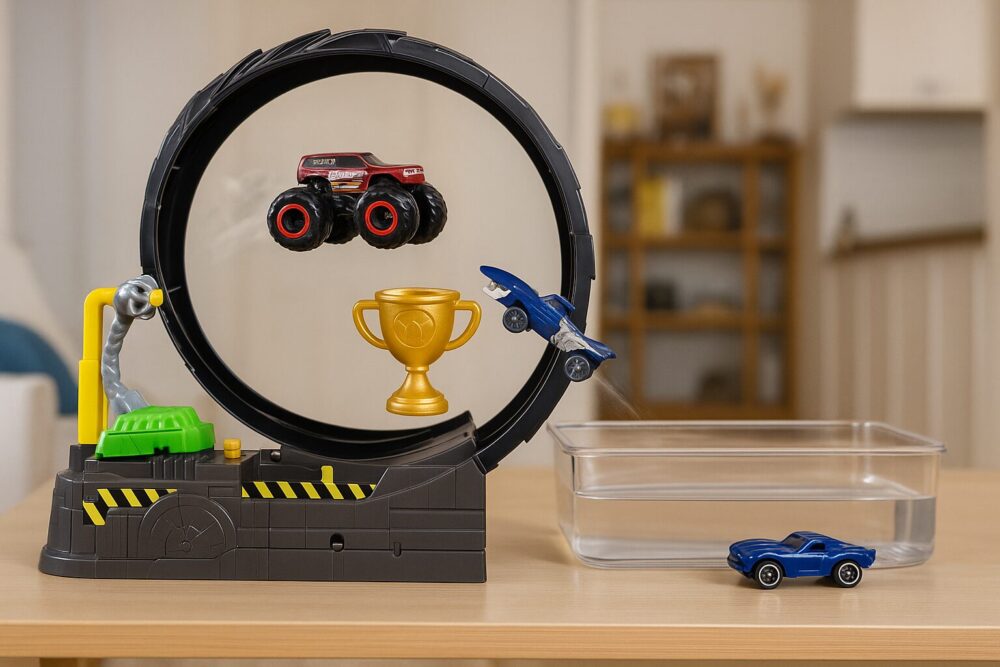 ビックループチャレンジのおもちゃで遊んでいる様子