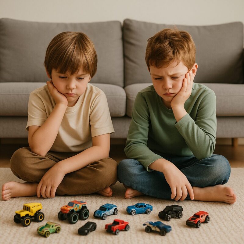 子ども達がおもちゃに飽きている様子