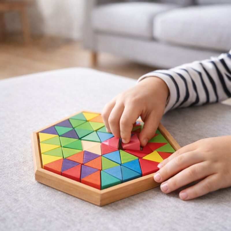 ピースを型にはめている